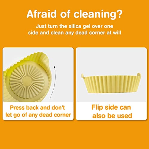 HASTHIP® Air Fryer Reusable Silicone Pot, Air Fryer Pot with Ear Handles, Air Fryer Accessories, Easy to Clean, 6.5 in, Air Fryer Silicone Liner Wave Stripe Texture for Even Heat HASTHIP® Air Fryer Reusable Silicone Pot, Air Fryer Pot with Ear Handles, Air Fryer Accessories, Easy to Clean, 6.5 in, Air Fryer Silicone Liner Wave Stripe Texture for Even Heat